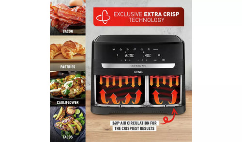 Tefal ,Dual Easy Fry, 2700 W - Black Basic, 8.3L/6P, 50 Hz