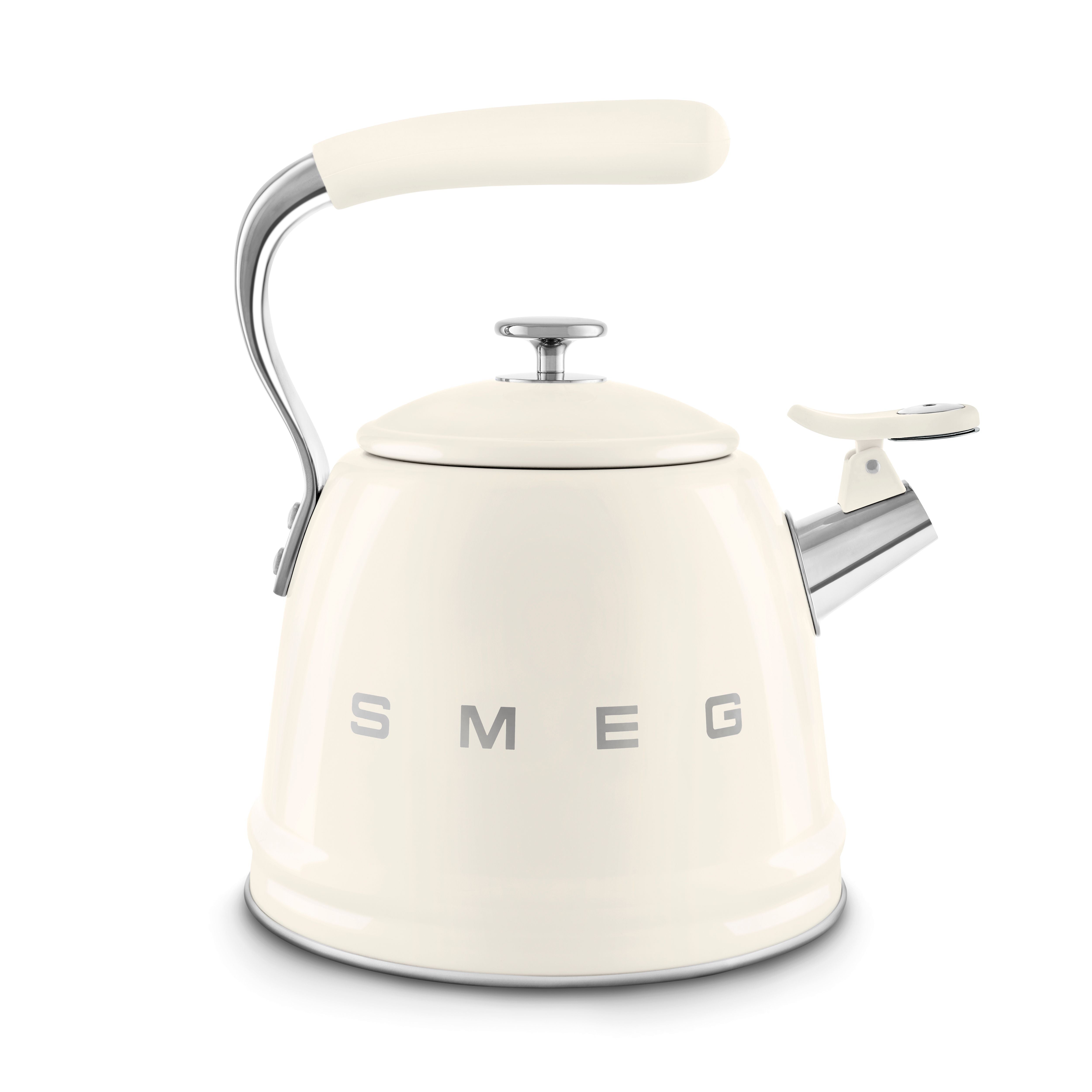 Smeg 50s Retro Style Stovetop Whistling Kettle 2.3L All Hobs Cream WKF01CR