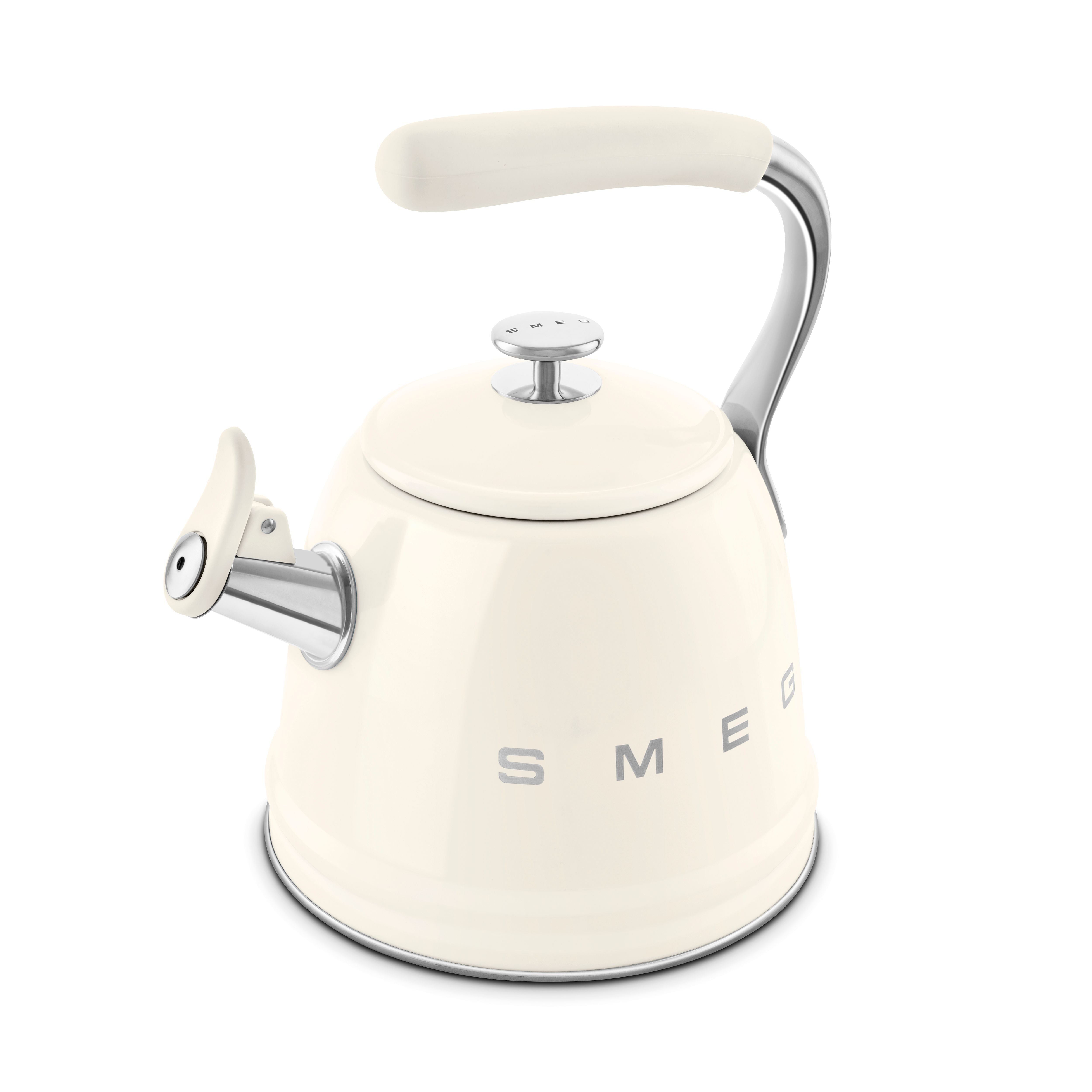 Smeg 50s Retro Style Stovetop Whistling Kettle 2.3L All Hobs Cream WKF01CR
