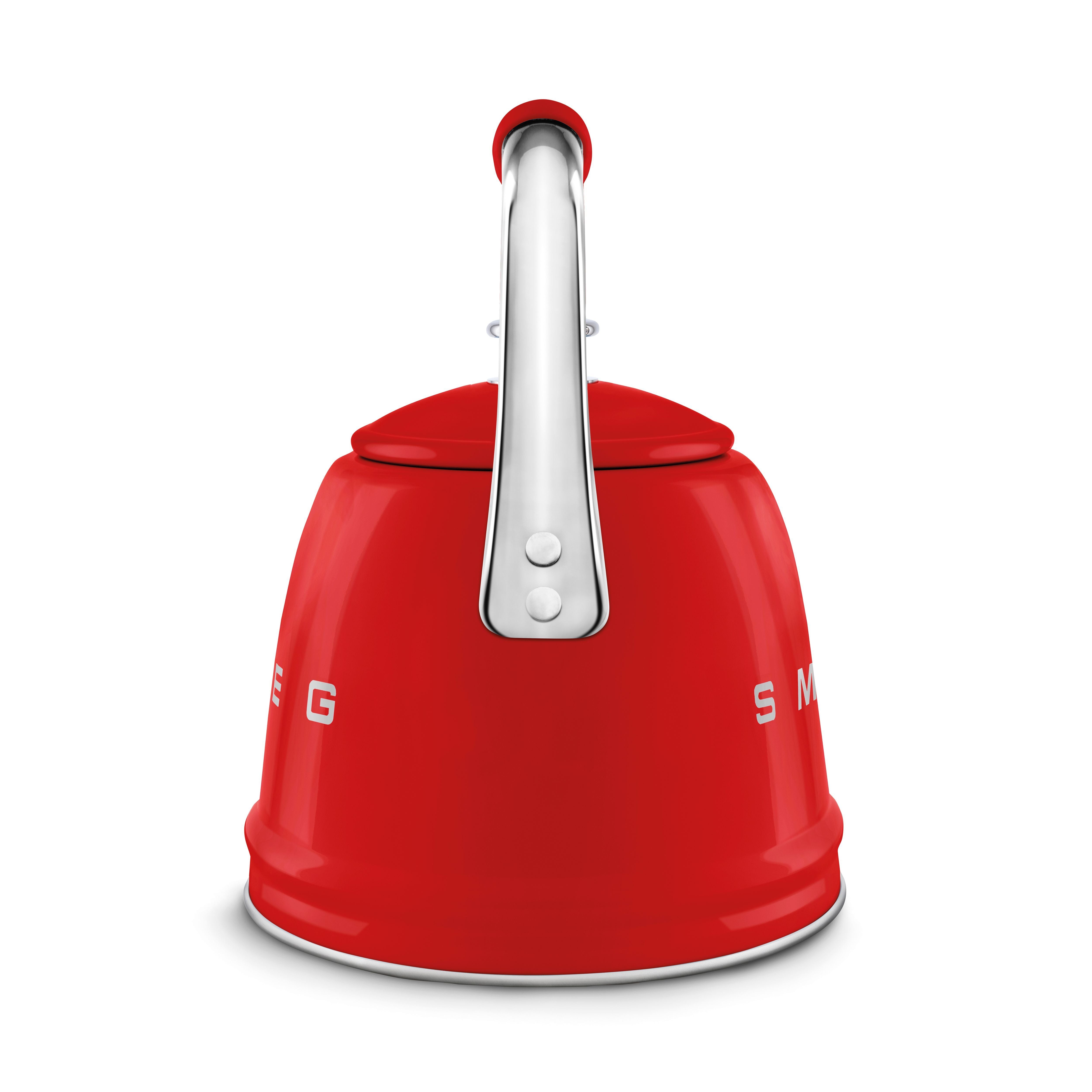 Smeg 50s Retro Style Stovetop Whistling Kettle 2.3L All Hobs Red WKF01RD