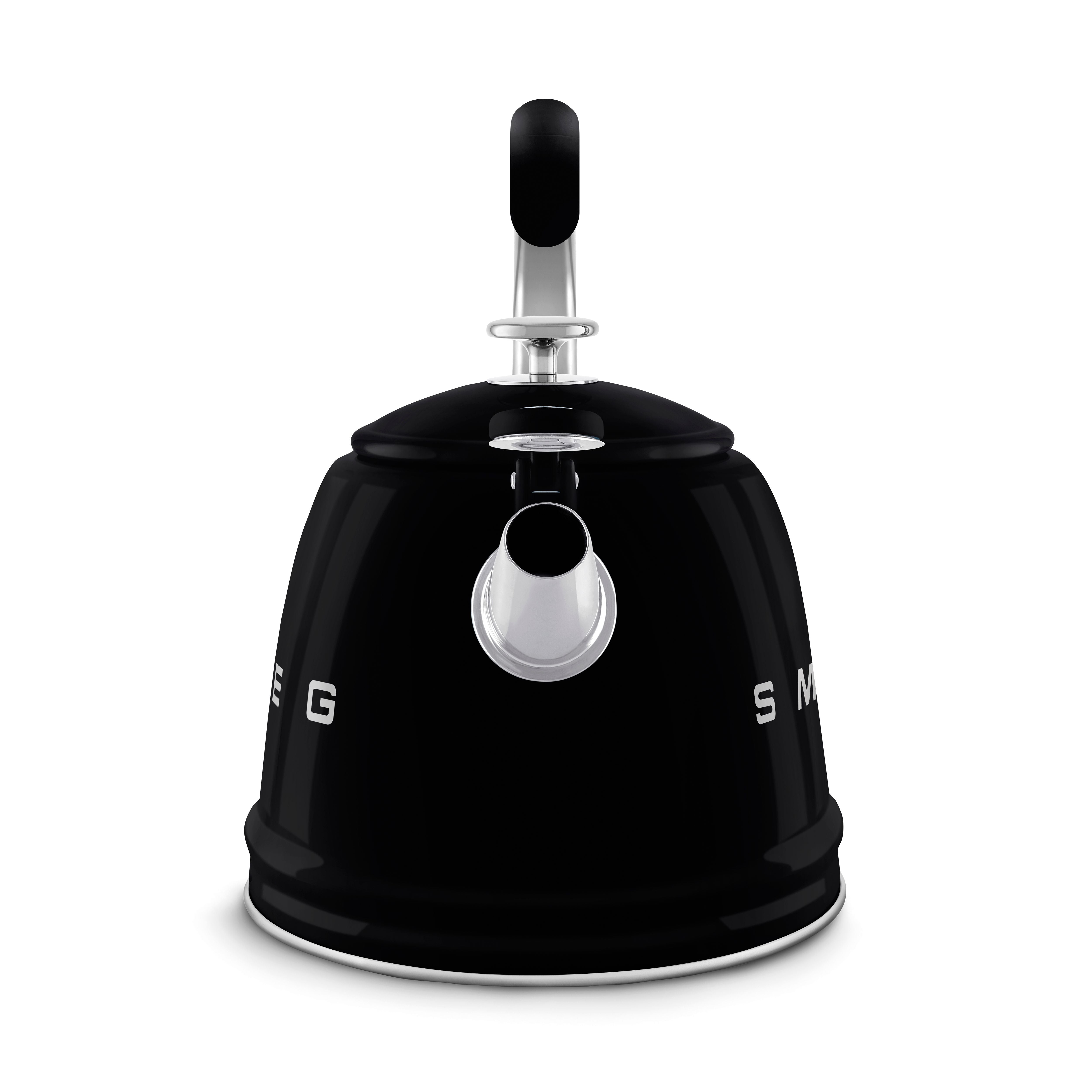 Smeg 50s Retro Style Stovetop Whistling Kettle 2.3L All Hobs Black WKF01BL