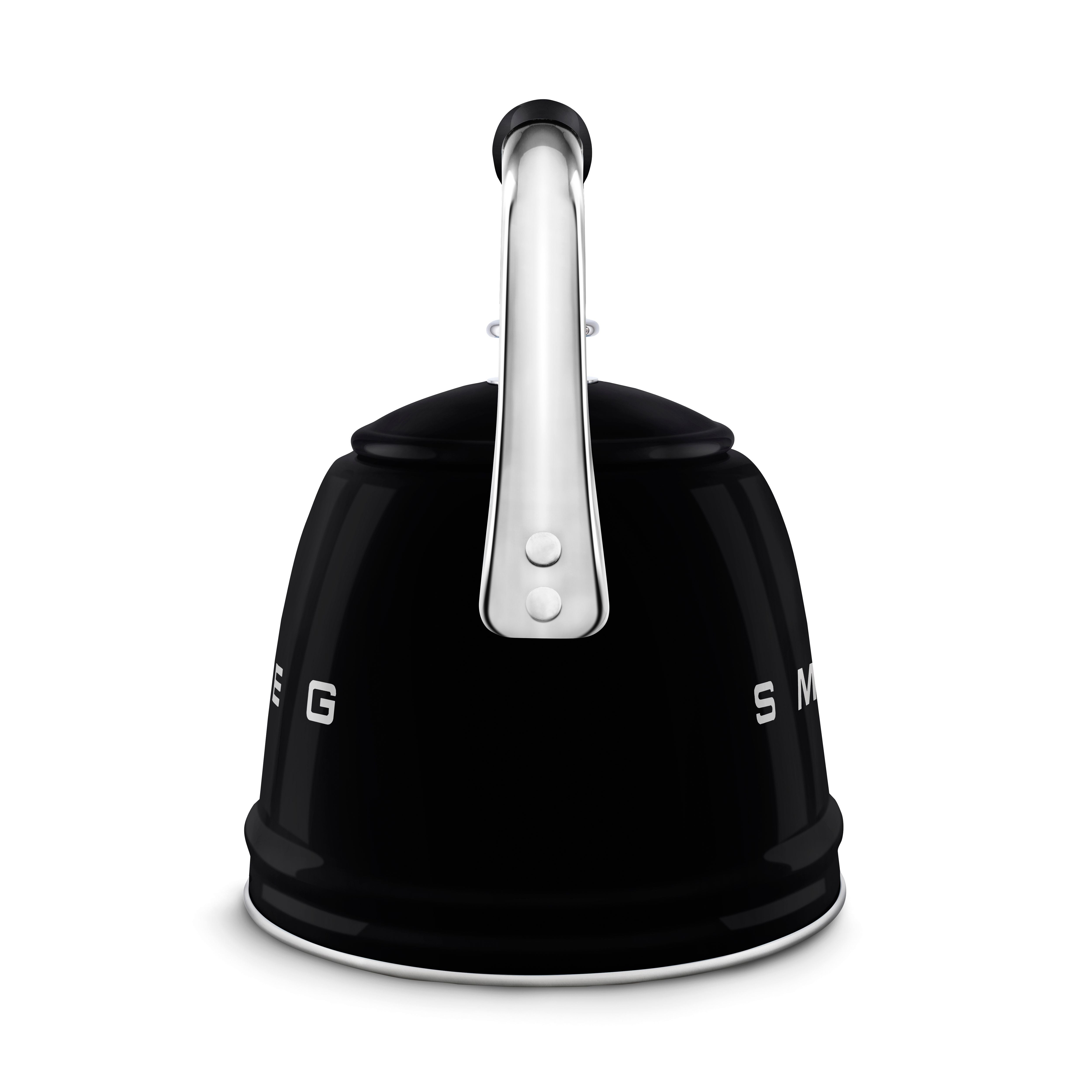 Smeg 50s Retro Style Stovetop Whistling Kettle 2.3L All Hobs Black WKF01BL
