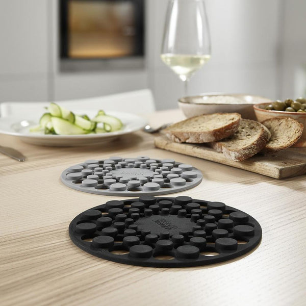 Joseph Joseph Spot-On Silicone Trivets Set of 2 Heat Resistant 220C Grey Mat