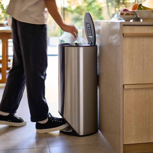 Joseph Joseph Arc 30L Easy-Push Stainless-Steel Pedal Bin