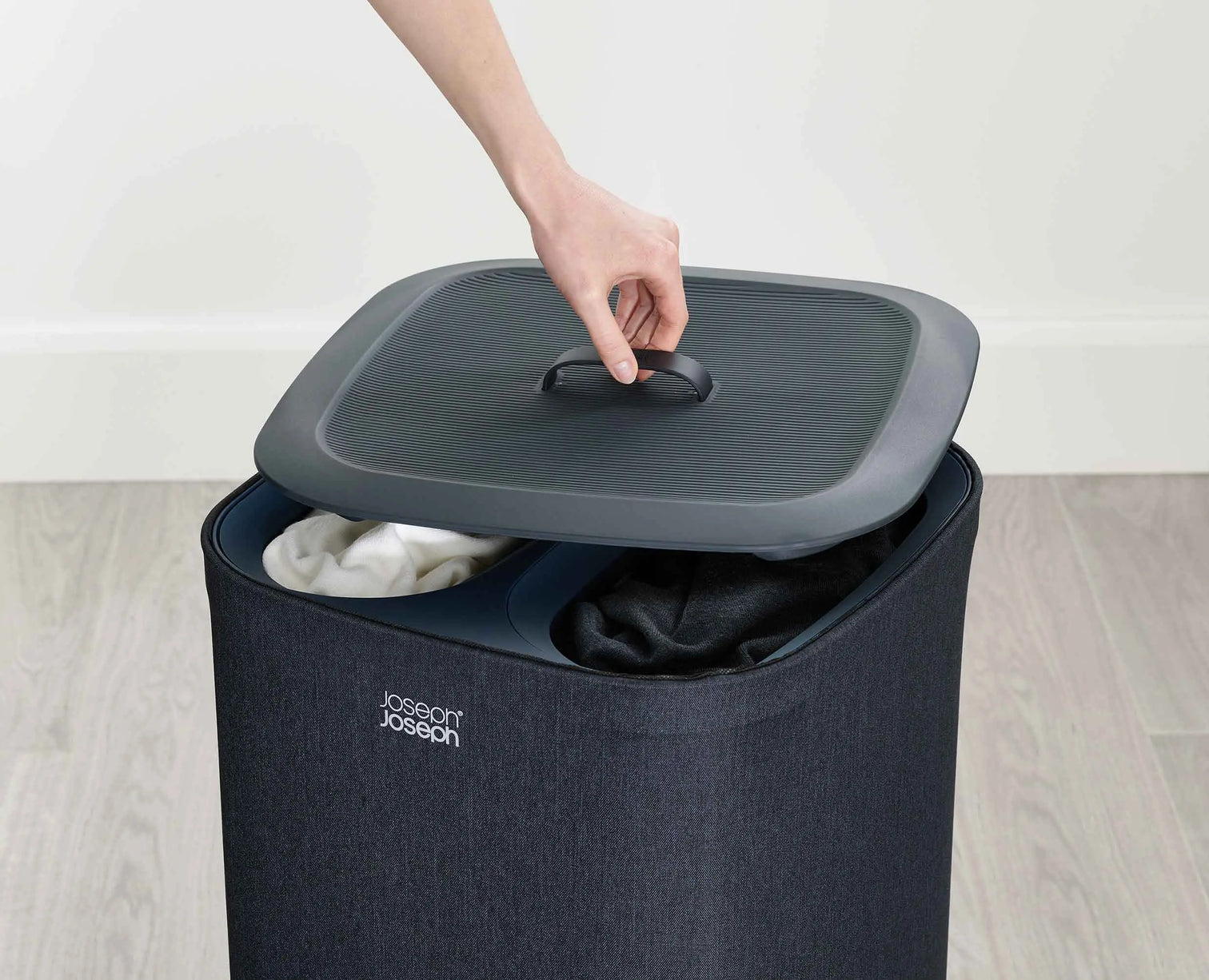 Joseph Joseph Tota 60L Laundry Separation Basket with Removable Bags - Black - 50002