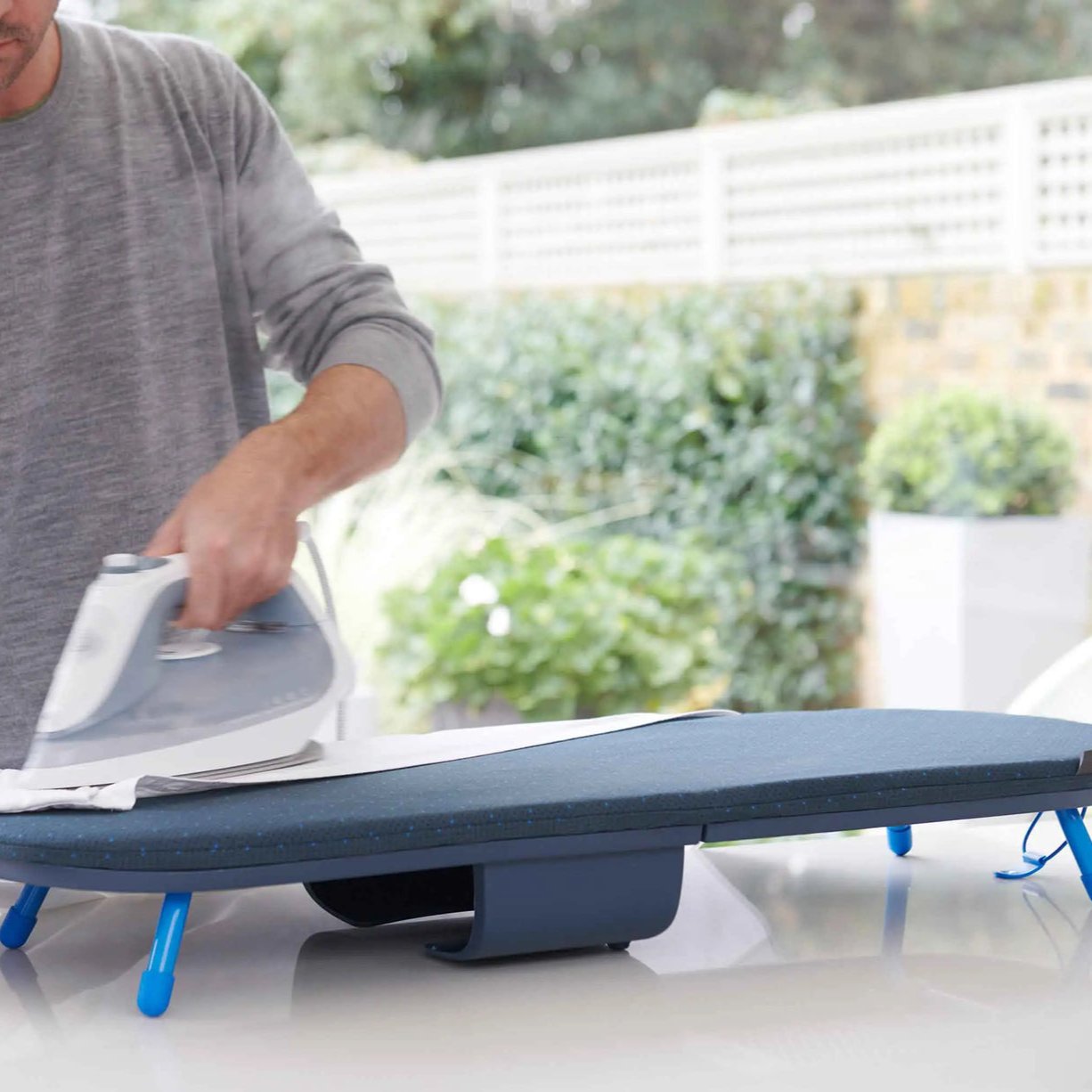 Joseph Joseph Pocket Plus Folding Blue Ironing Board With Advanced Cover
