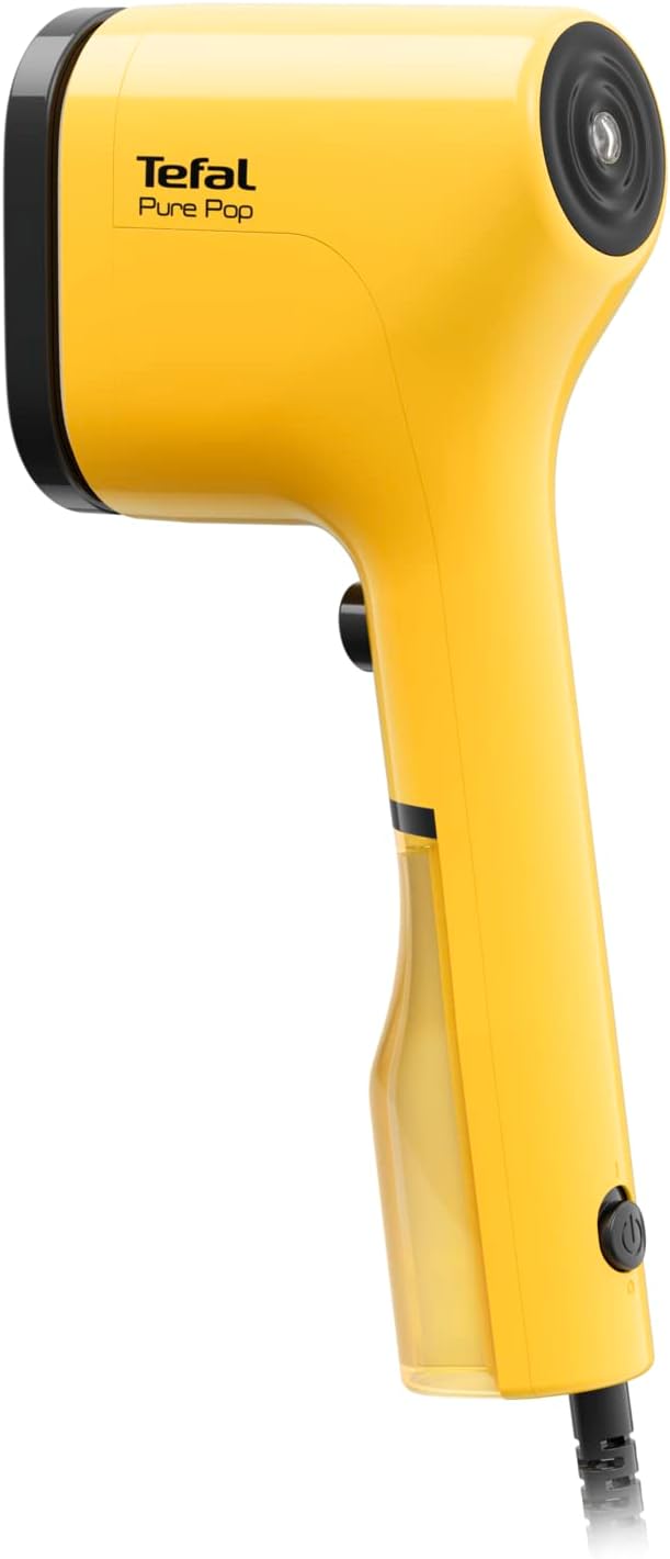 Tefal Pure Pop Handheld Steamer Yellow 1300W Slim Reversible Pad Portable