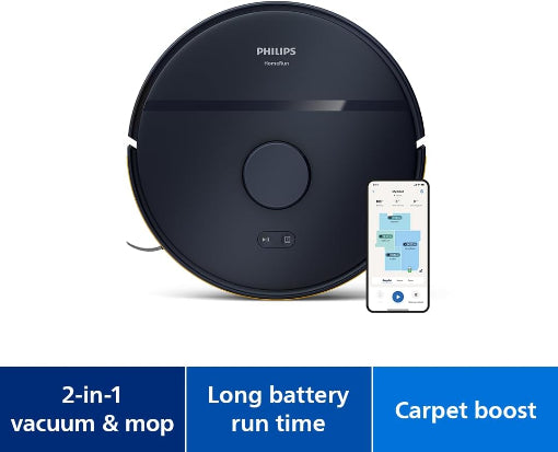 Philips 2000 Series Robot Vacuum Mop 2700Pa Smart App Control 130min Battery