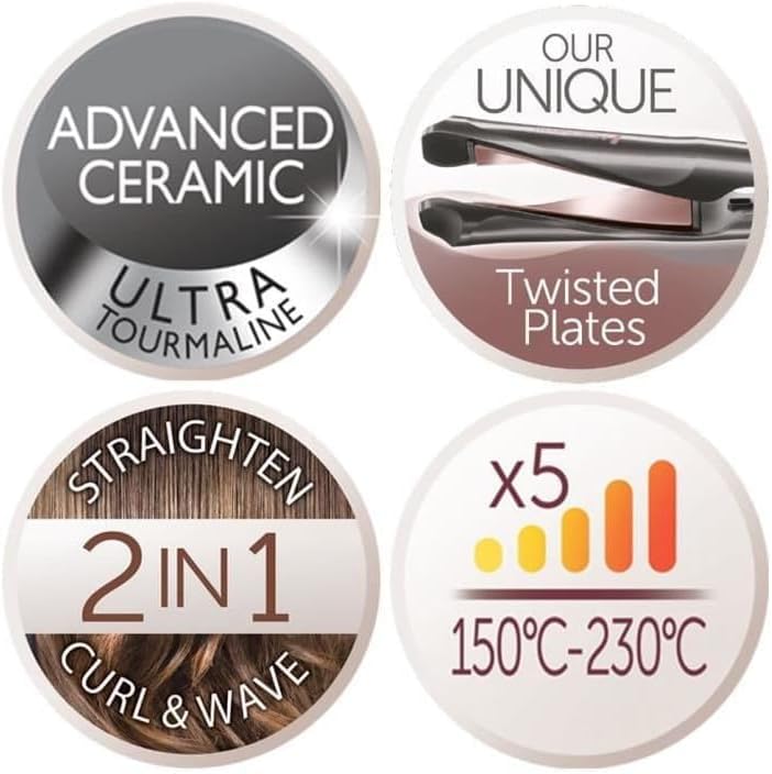 Remington 2-in-1 Curl & Straight Hair Straightener S6606