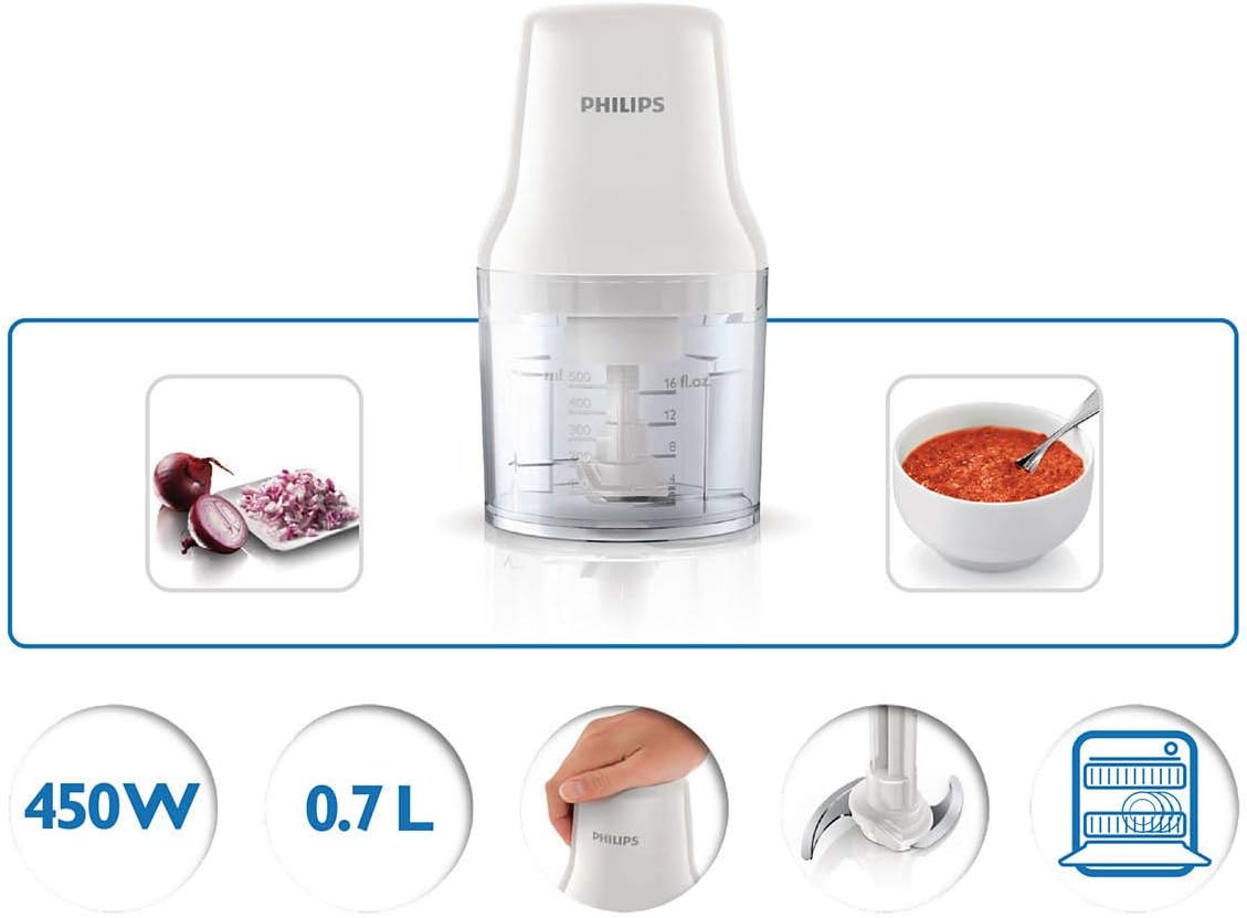 Philips Daily Collection Chopper 450W 0.7L Stainless Steel 2-Blade HR1393/00