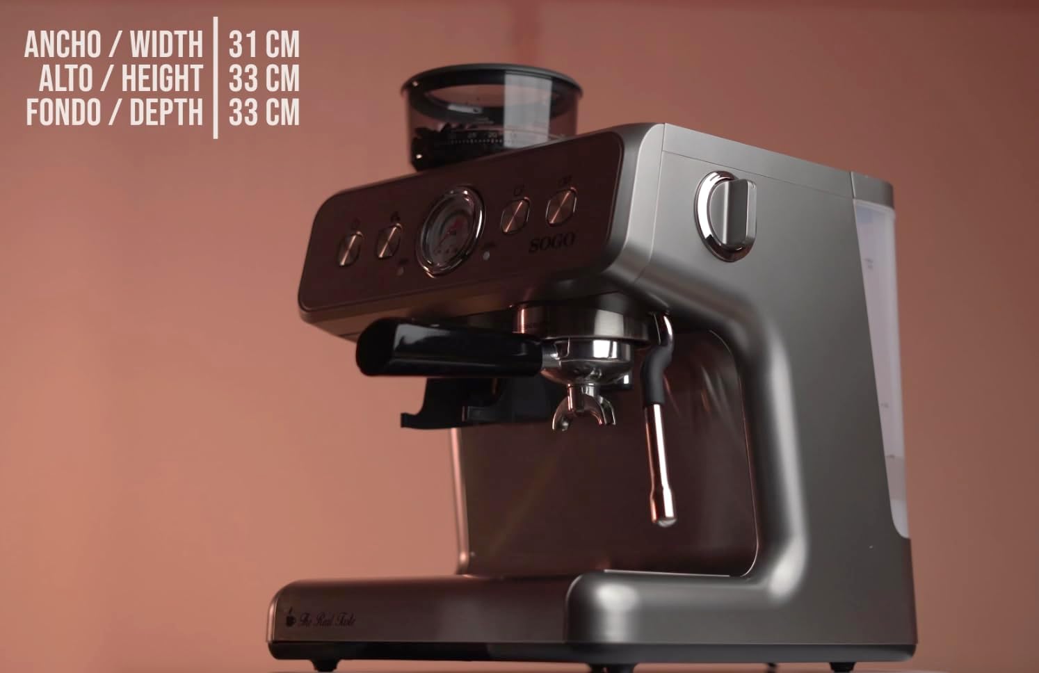 Sogo Professional Espresso Coffee Machine with Integrated Coffee Grinder