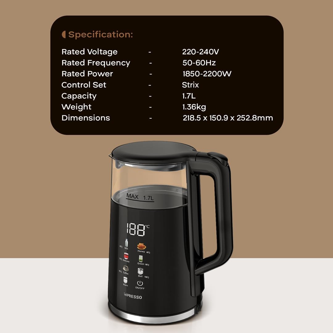 LePresso Cordless Electric Window Kettle 1.7L 2200W