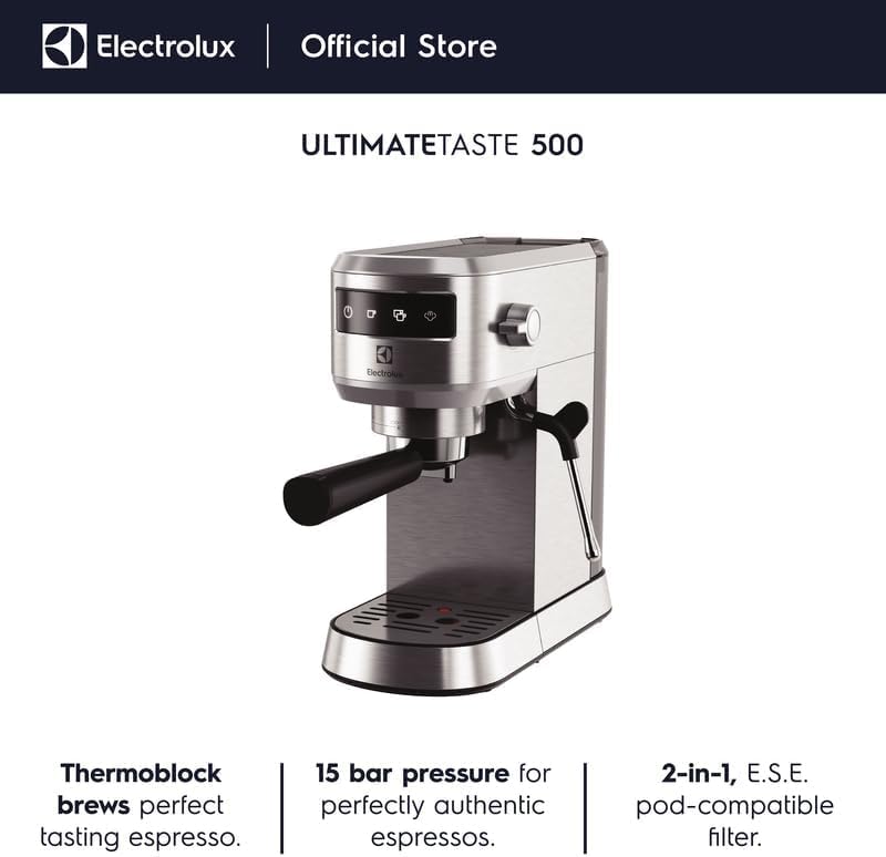 Electrolux Ultimatetaste 500 Espresso Machine 15 Bar Pressure Thermoblock