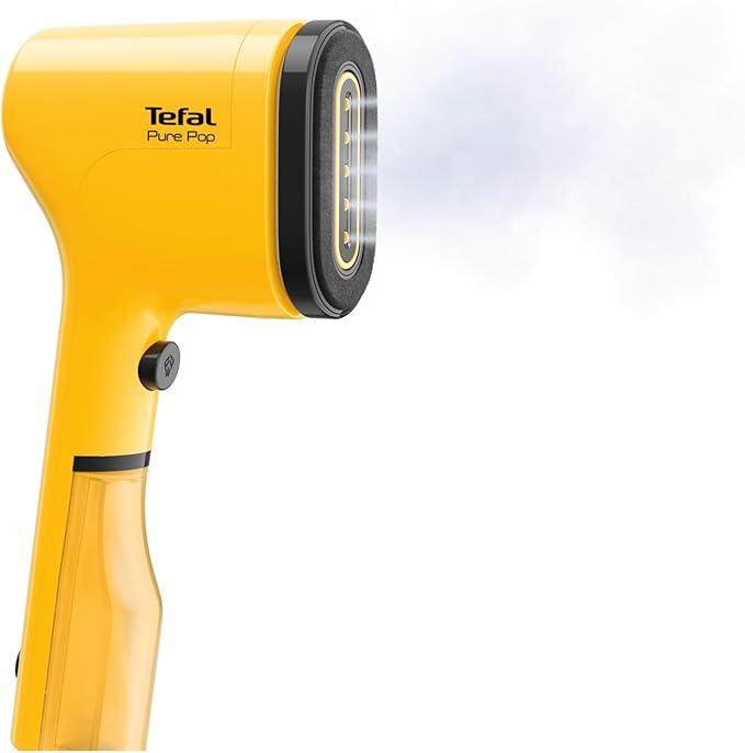 Tefal Pure Pop Handheld Steamer Yellow 1300W Slim Reversible Pad Portable