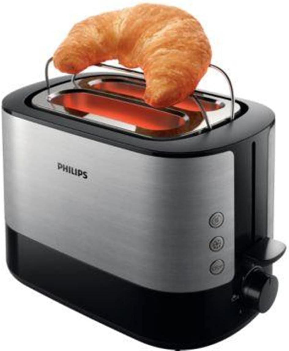 Philips HD2637/91 Viva Collection Toaster – 2 Slots, 7 Levels, Bun Warmer