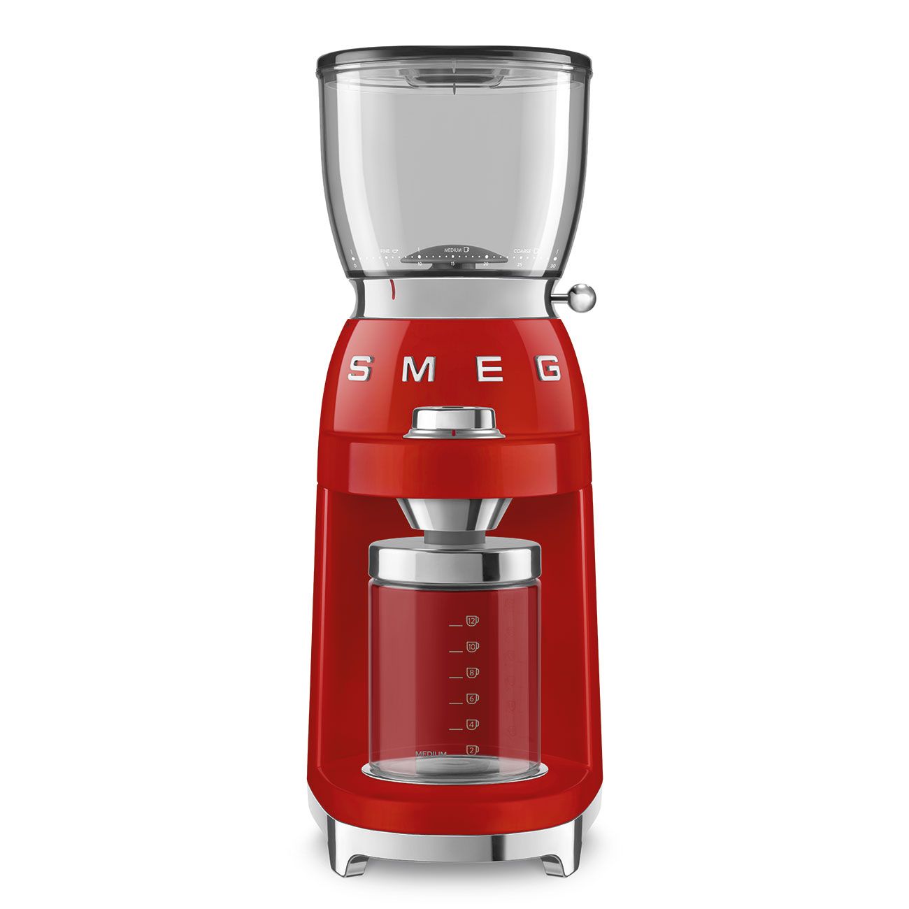 Smeg Coffee Grinder Red 50's Style 30 Grind Levels 150W 350g Hopper CGF11RDEU
