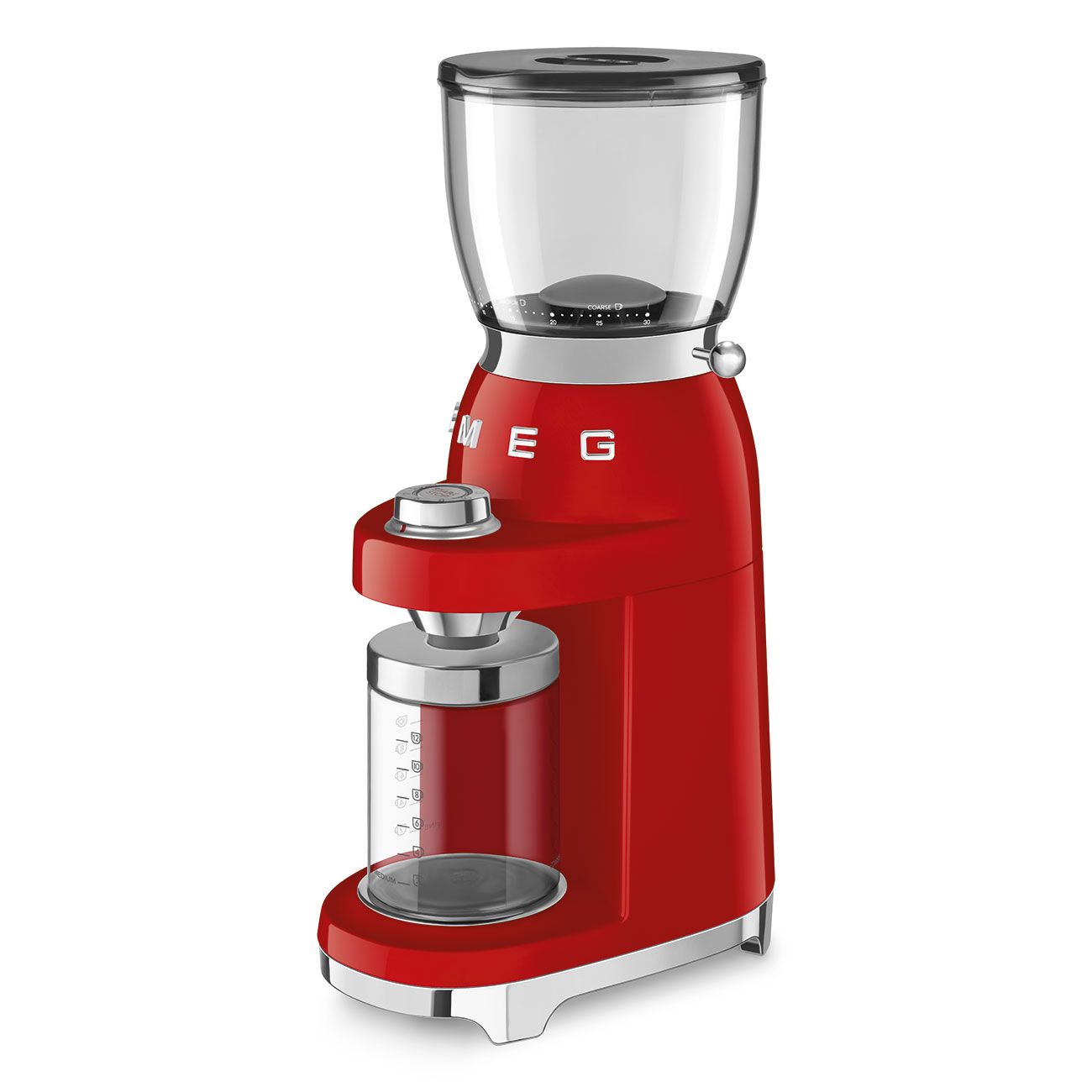 Smeg Coffee Grinder Red 50's Style 30 Grind Levels 150W 350g Hopper CGF11RDEU