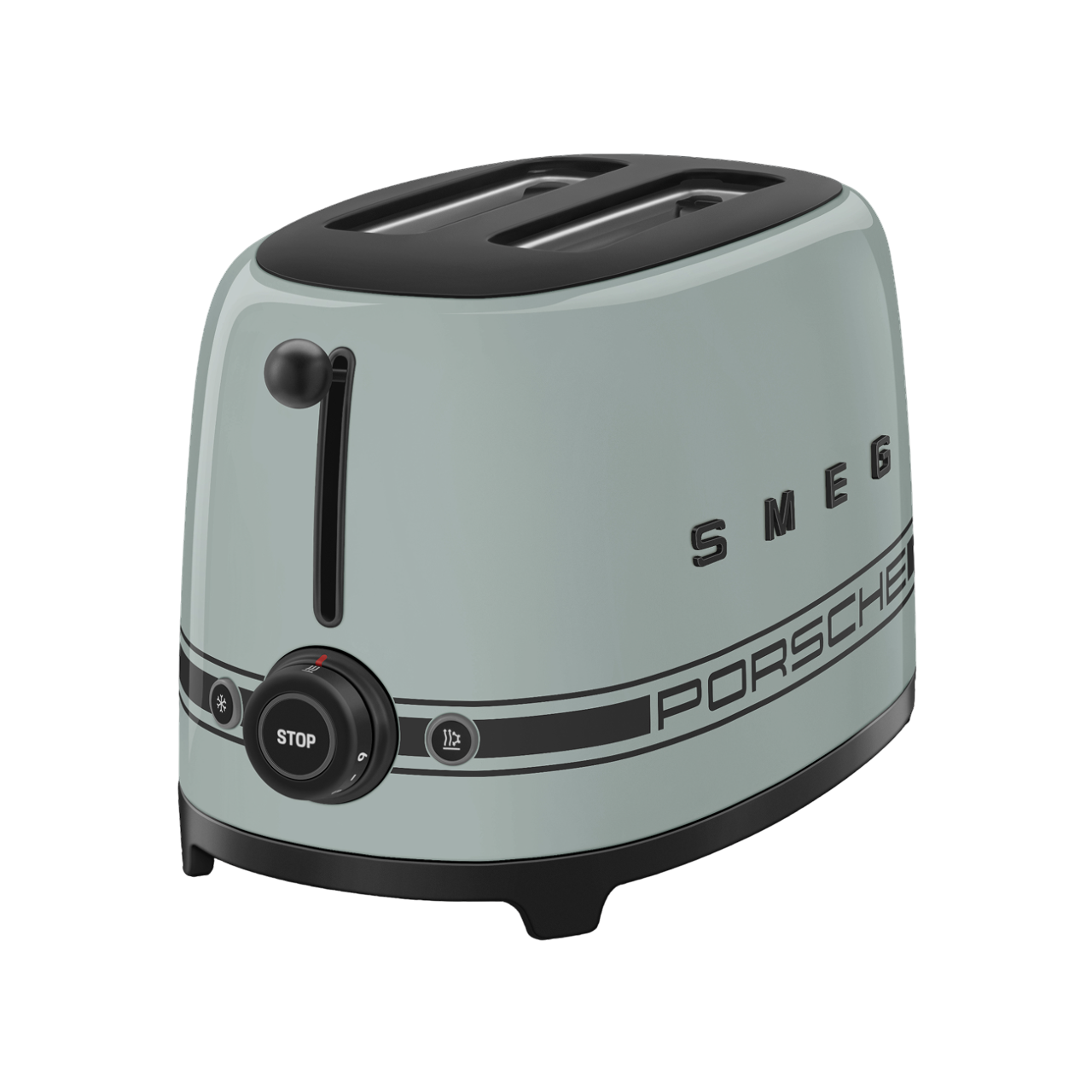 Smeg Porsche Toaster 2-Slice Shade Green 950W Retro Style 50s TSF01PSGEU