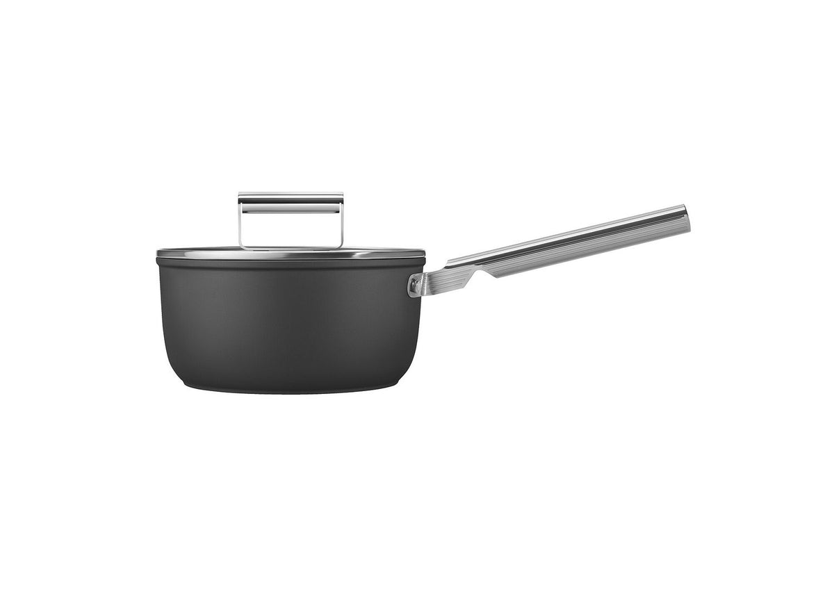 Smeg 50s Retro Non-Stick Ceramic Saucepan 20cm 3.1L Matte Black
