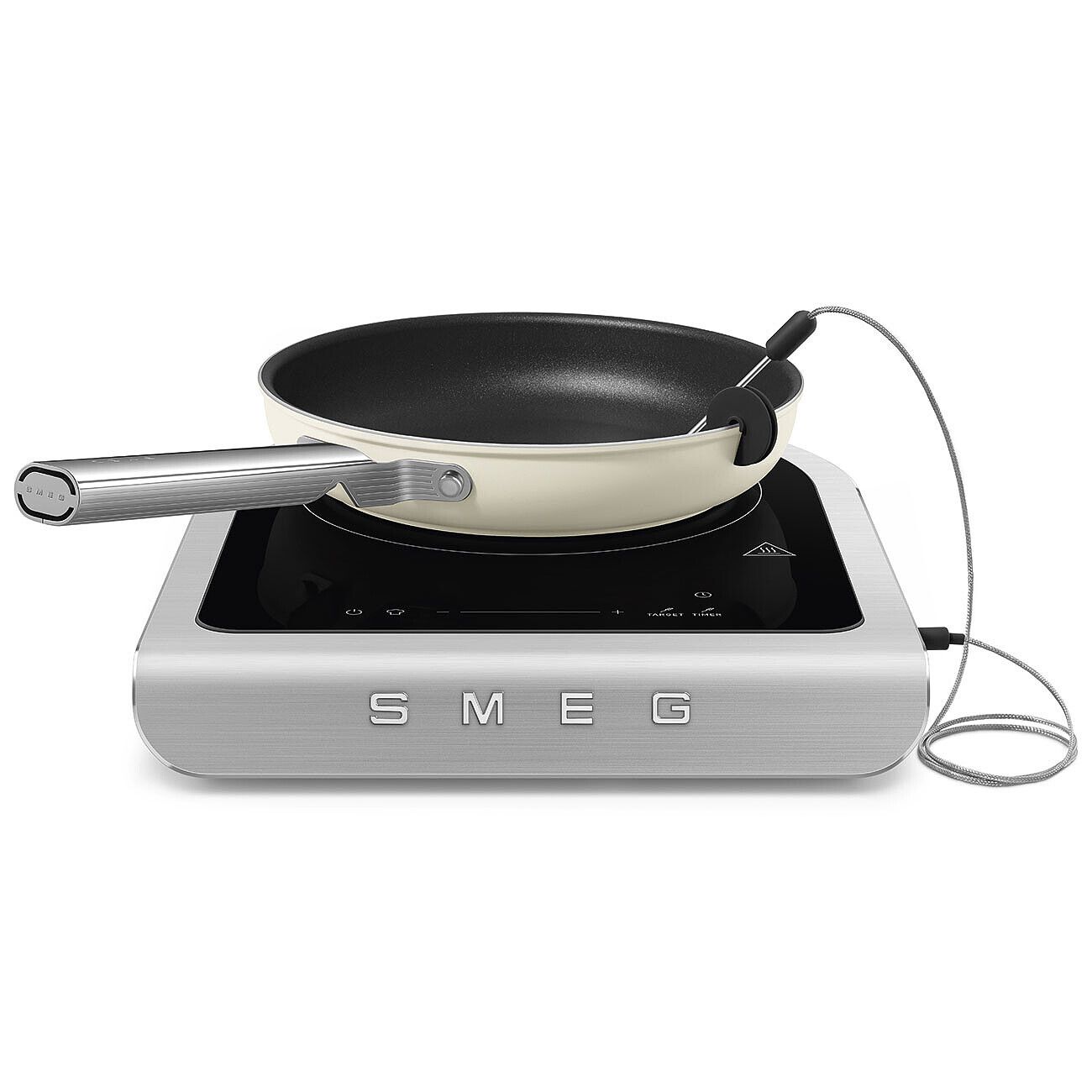 Smeg Induction Cooker 2100W Portable Smart Probe Matt Black Ceramic Hob Box