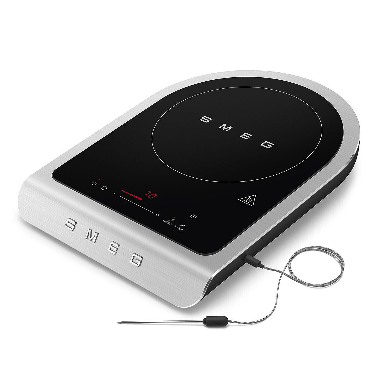 Smeg Induction Cooker 2100W Portable Smart Probe Matt Black Ceramic Hob Box
