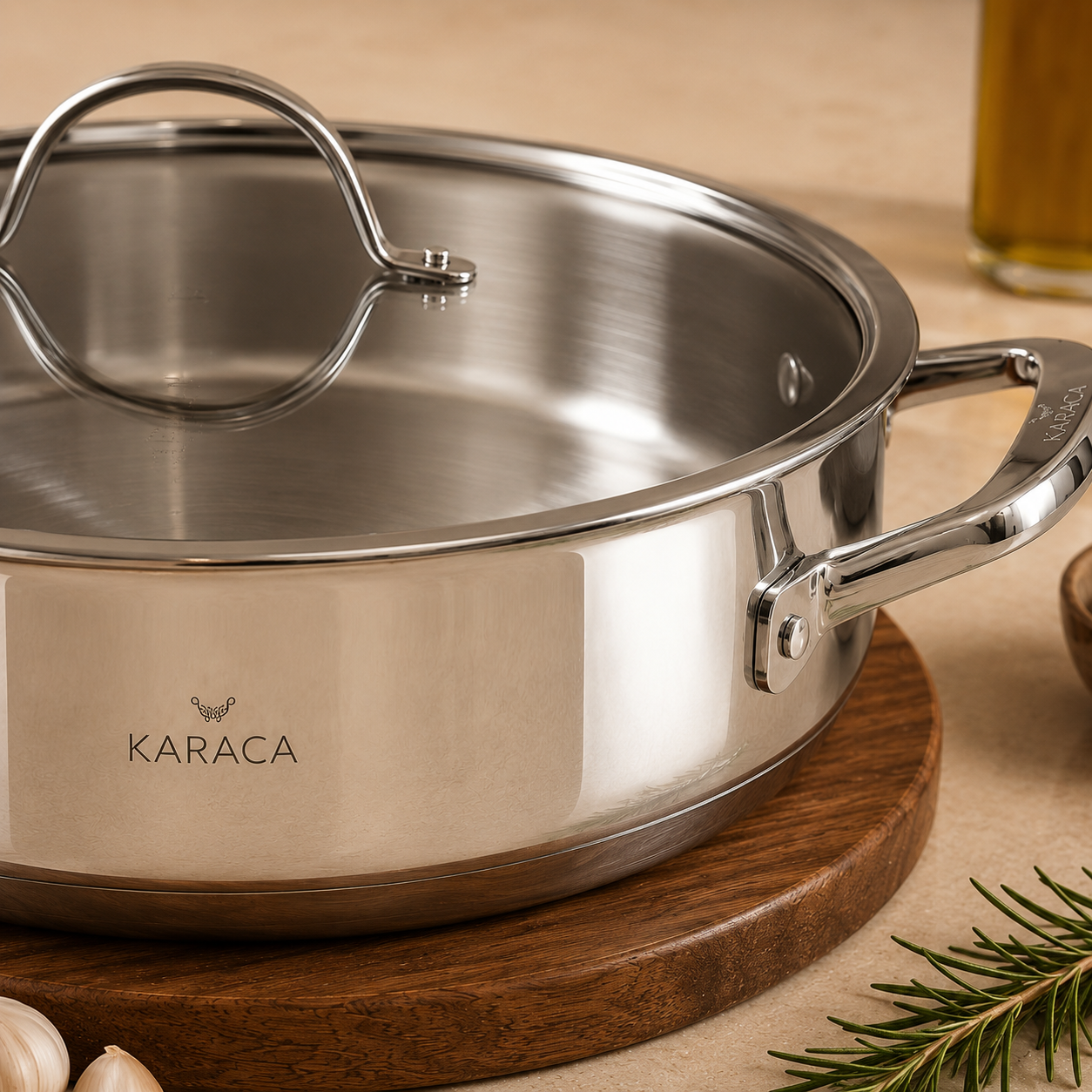 Karaca 3Ply PowerSteel 316+ Stainless Steel Honeycomb Casserole 30 cm 4.9L Induction