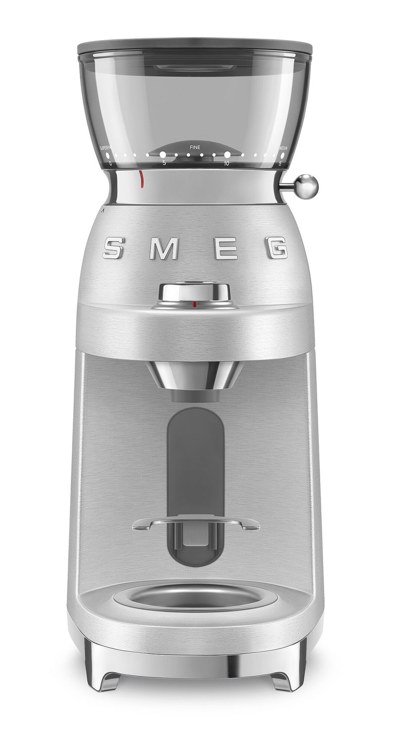Smeg Coffee Grinder CGF02SSEU 150W 50 Level Pro Aluminium Conical Burr Mill