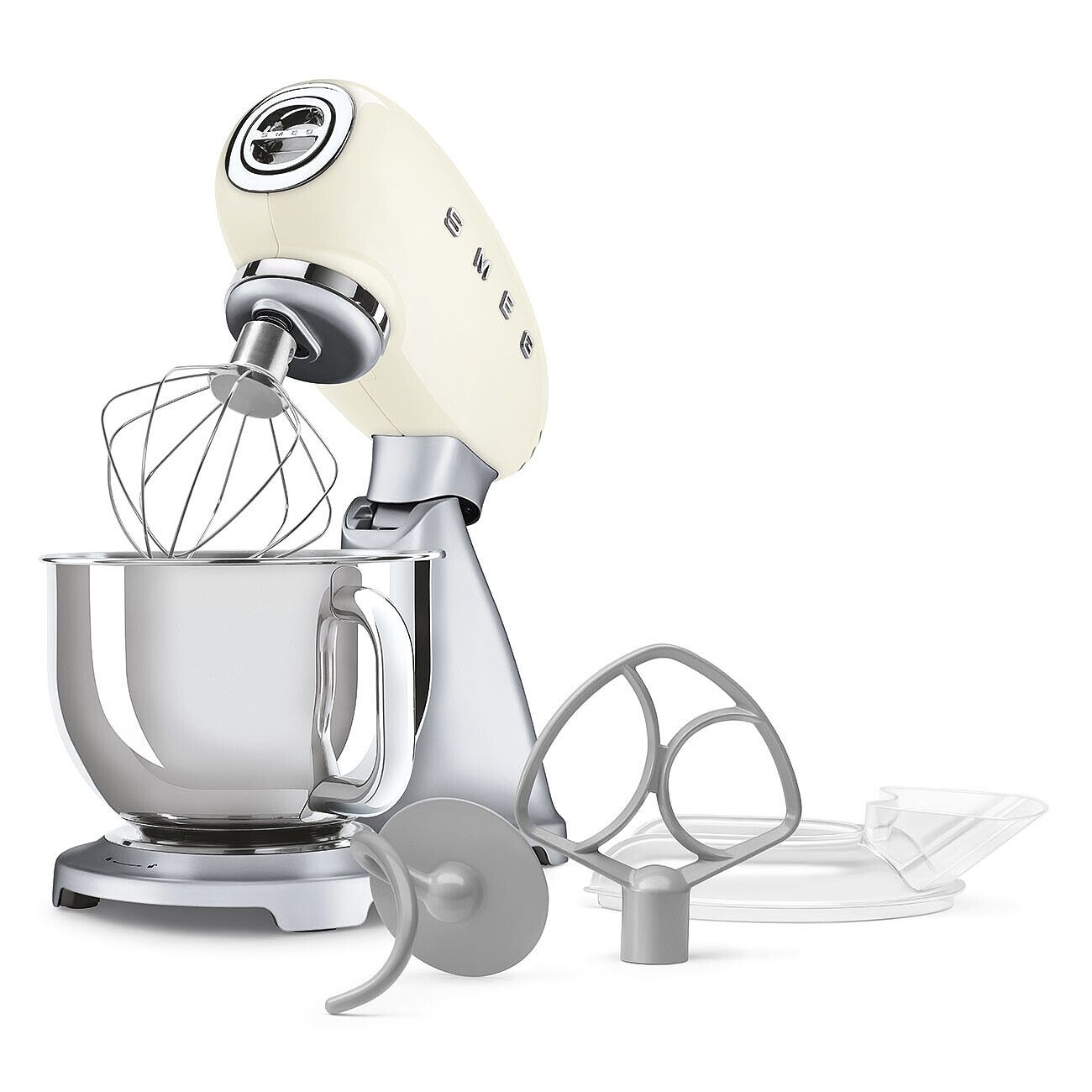 Smeg Stand Mixer SMF04CREU 800W 4.8L Cream Retro Planetary Countertop Blender