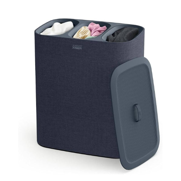 Joseph Joseph Tota Trio 90L Black Laundry Separation Basket 3 Compartments
