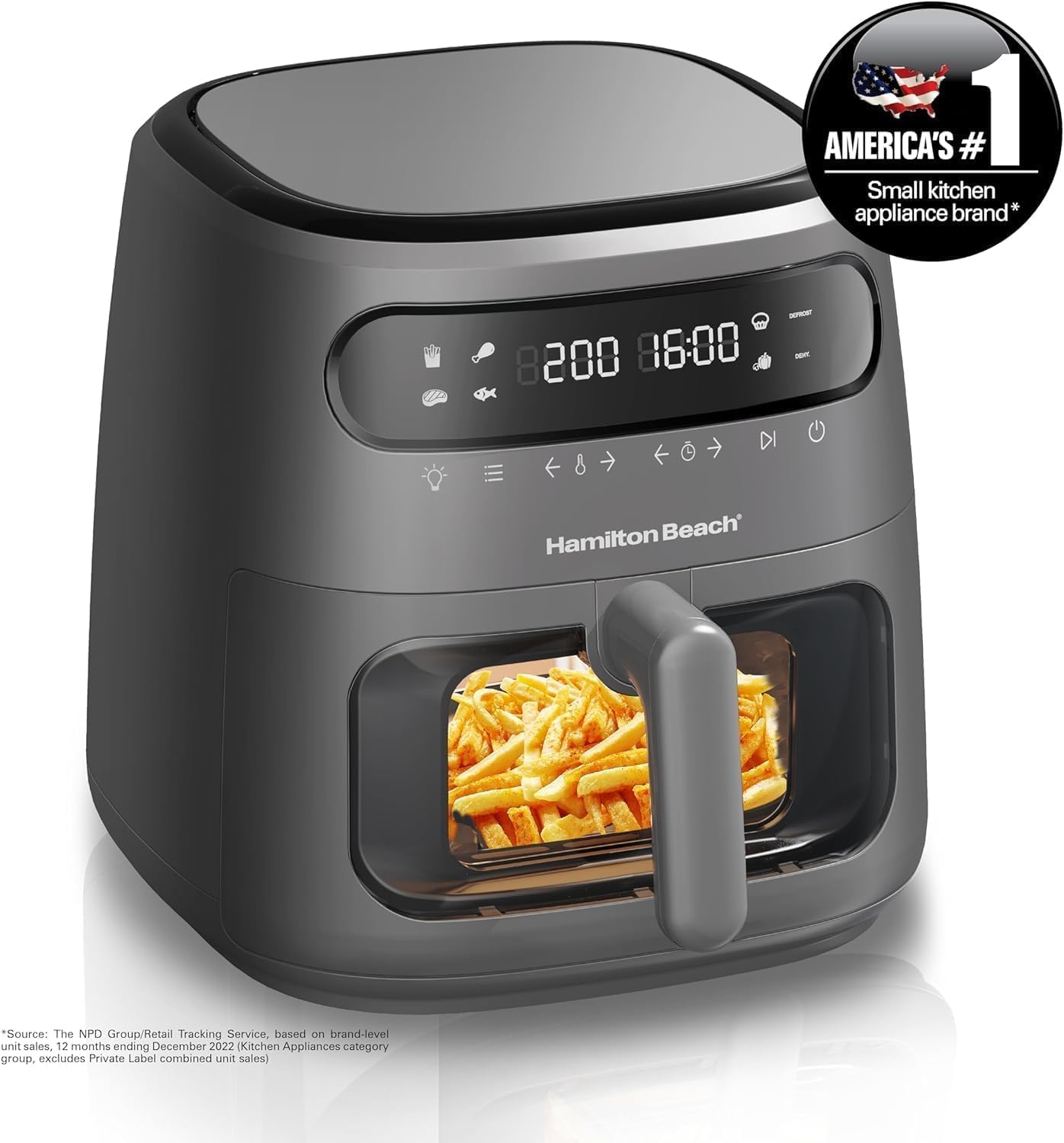 Hamilton Beach Digital Air Fryer View 8L, Large Viewing Window,