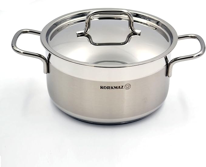 Korkmaz Alfa Stainless Steel Stock Pot Casserole 11L – A1031