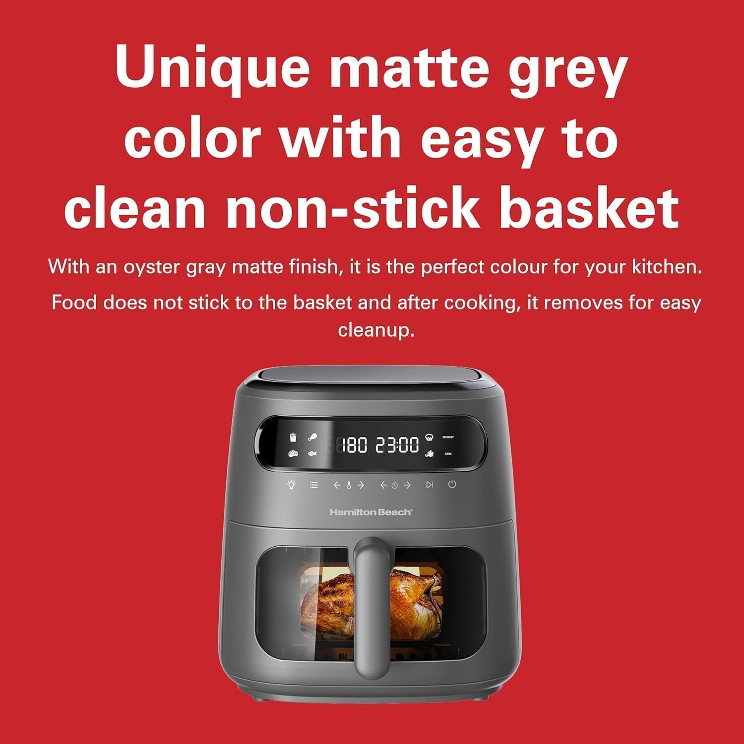 Hamilton Beach Digital Air Fryer View 8L, Large Viewing Window,