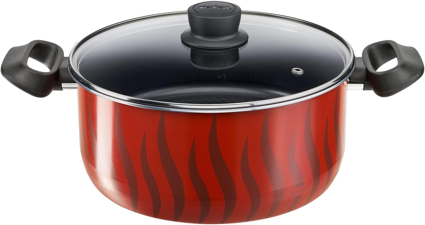 Tefal Tempo Flame 8Pcs Set: Stewpots 18/22/26/30 + Glass Lids