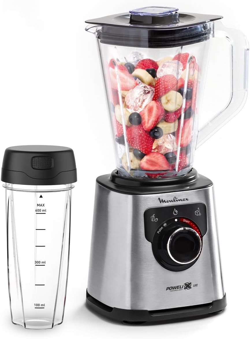 Moulinex High-Speed Blender 1200 W – LM88HD27 (2 L Jar, 2 Speeds + Pulse)
