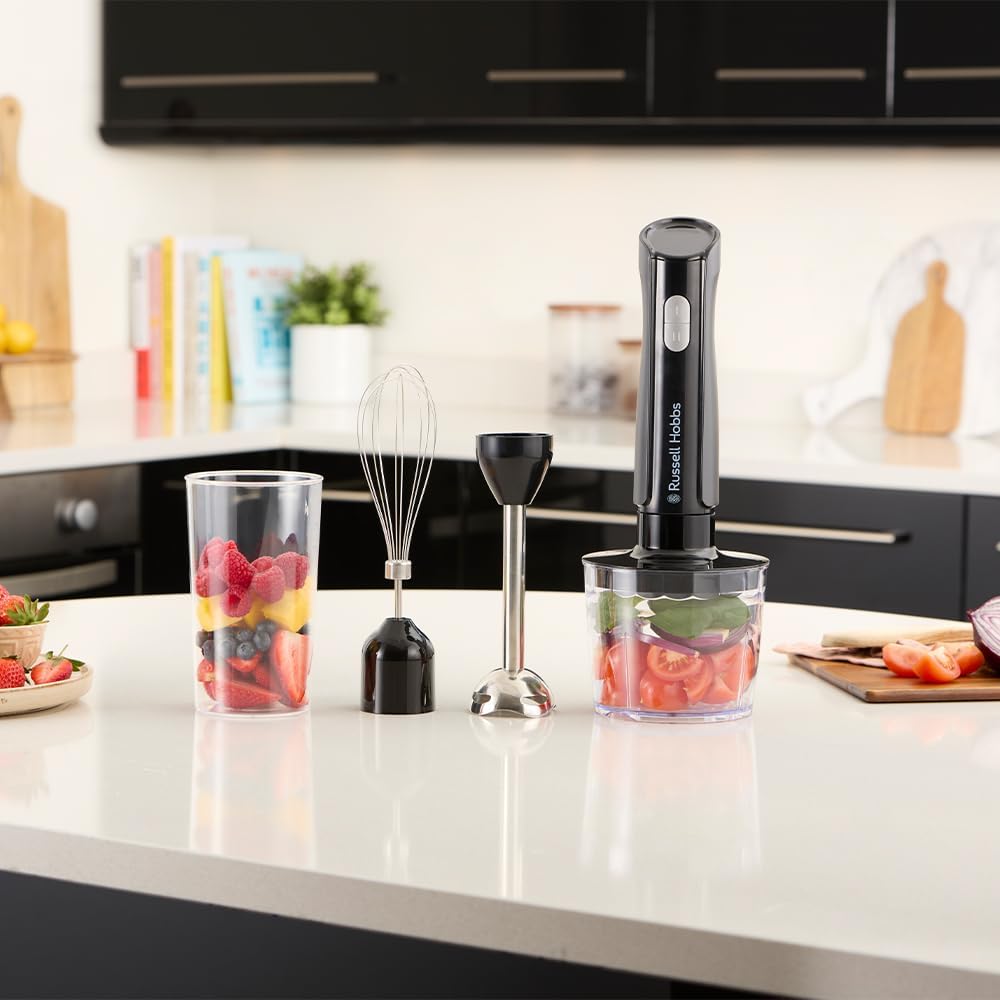Russell Hobbs Desire 3-in-1 Hand Blender Chopper Whisk Set Anthracite Grey