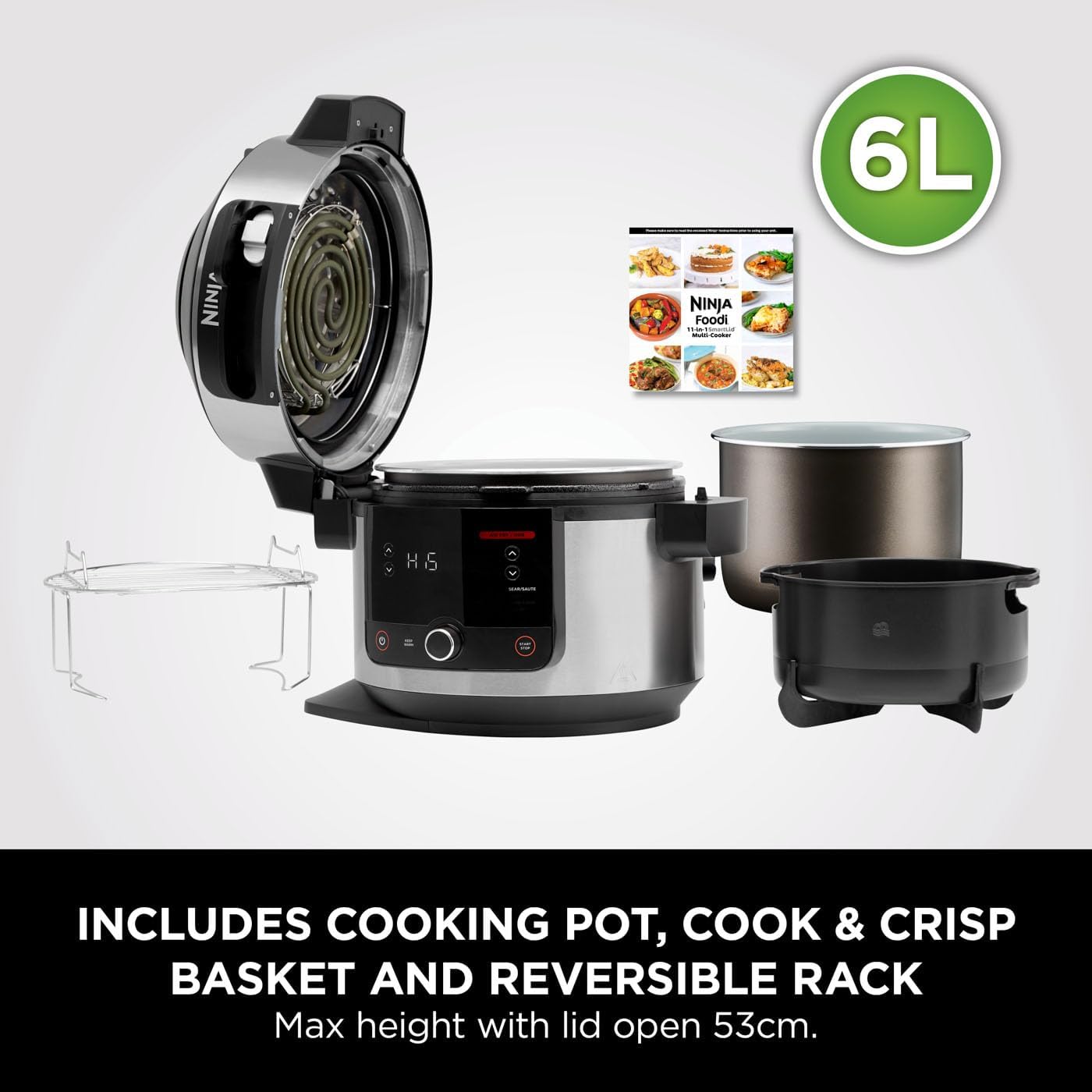 Ninja Foodi 11-in-1 SmartLid Multi-Cooker 6L OL550UK