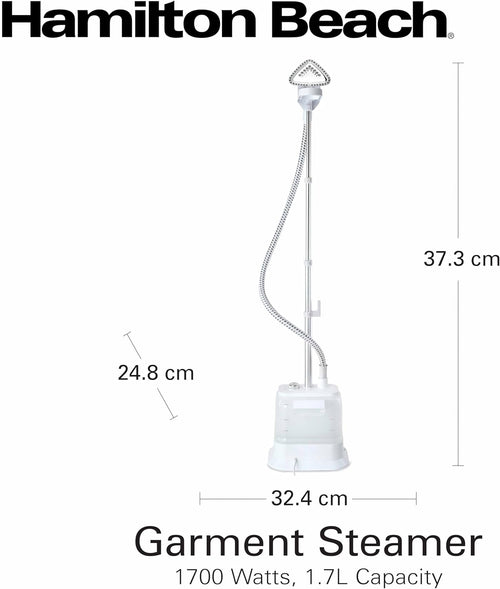Hamilton Beach 1700W Garment Steamer With Fabric Brush