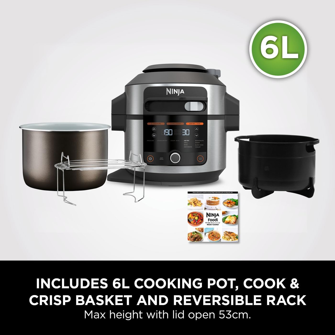 Ninja Foodi 11-in-1 SmartLid Multi-Cooker 6L OL550UK