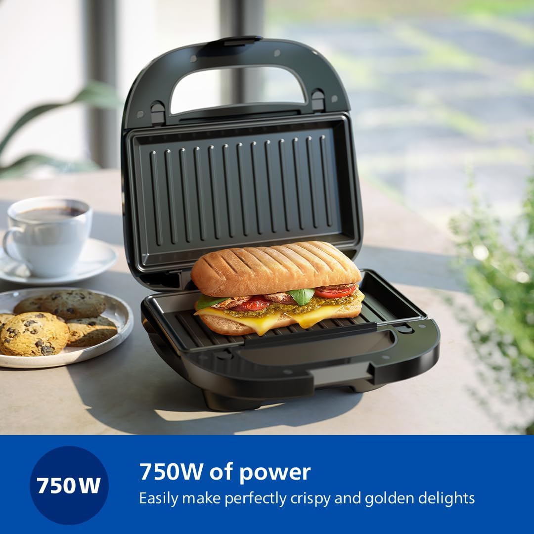 Philips HD2350/80 5000 Series Sandwich Maker – 750W, 3-in-1 Plates