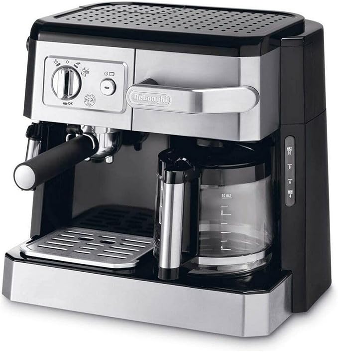 DeLonghi Combi Coffee Machine BCO421.S 15 Bar Espresso & Drip 10 Cup Silver
