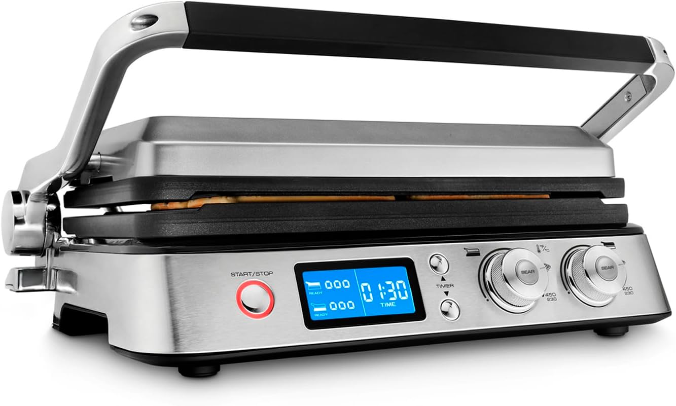 De'Longhi MultiGrill Digital 2000W 7-Function 3 Plate Sets Waffle Maker