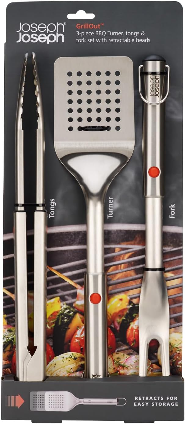 Joseph Joseph GrillOut 3-Piece Stainless Steel BBQ Tool Set