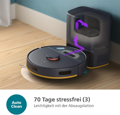 Philips 2000 Series Robot Vacuum Mop 2700Pa Auto Empty Station Smart App Blue