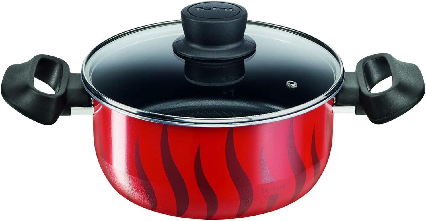 Tefal Tempo Flame 8Pcs Set: Stewpots 18/22/26/30 + Glass Lids