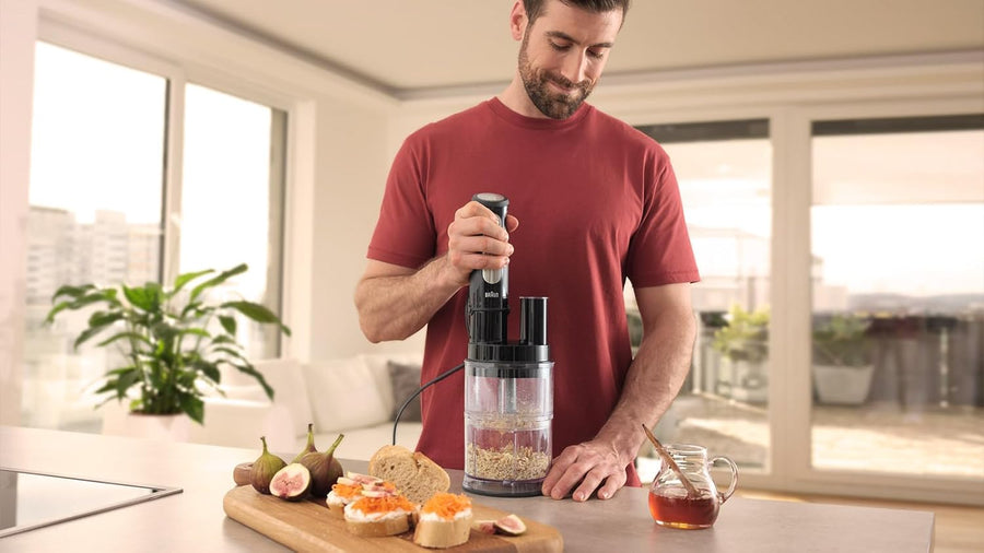 Braun Multiquick 5 Pro Hand Blender 1000W 25-Speed Sizecontrol Chopper Black