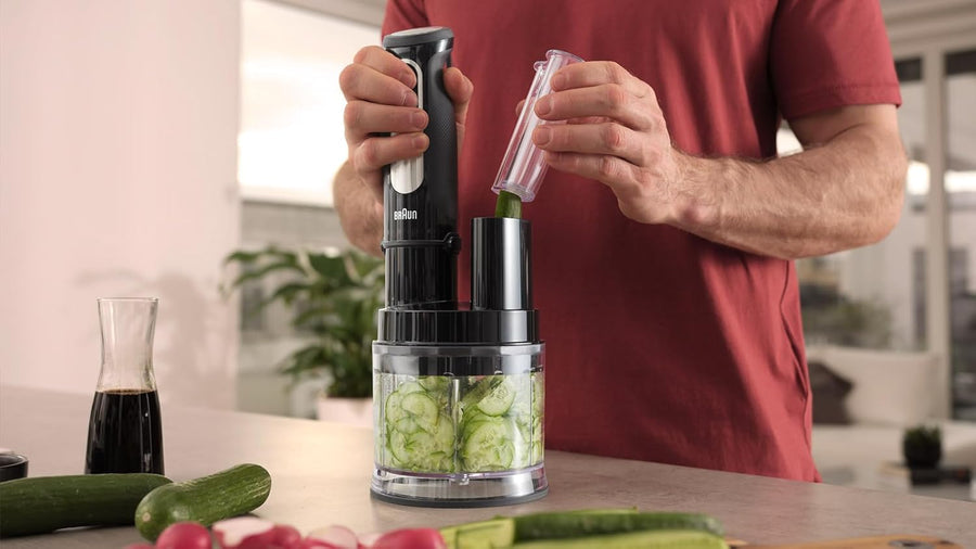 Braun Multiquick 5 Pro Hand Blender 1000W 25-Speed Sizecontrol Chopper Black