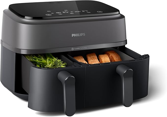 Philips NA350/00 3000 Series Dual Basket Air Fryer – 9L, 2750W
