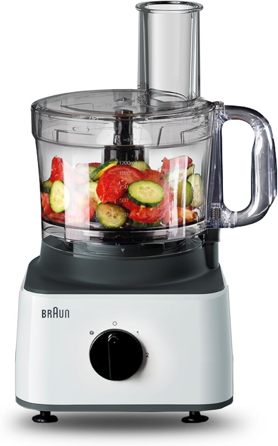 Braun Food Processor 750W 2.1L Bowl 1.8L Blender Grate Whisk Mash White Set