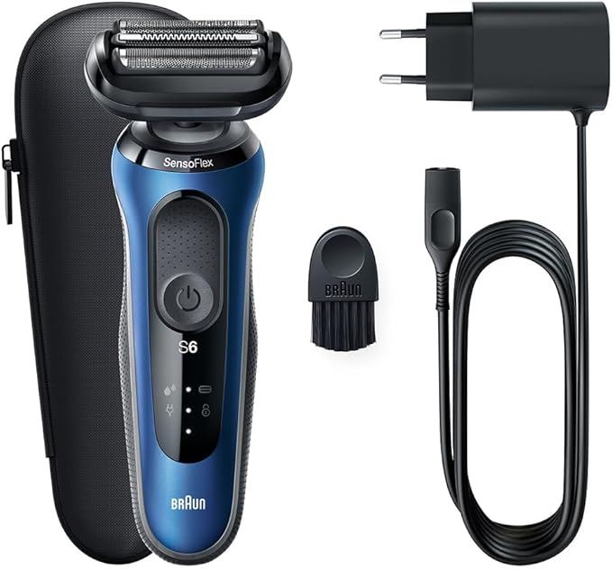Braun Series 6 Electric Shaver 61-B1000s Wet & Dry SensoFlex Swivel Blue New