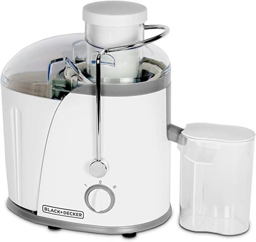 Black & Decker Juice Extractor 400W White 1.3L Large Feed Tube Juicer JE400